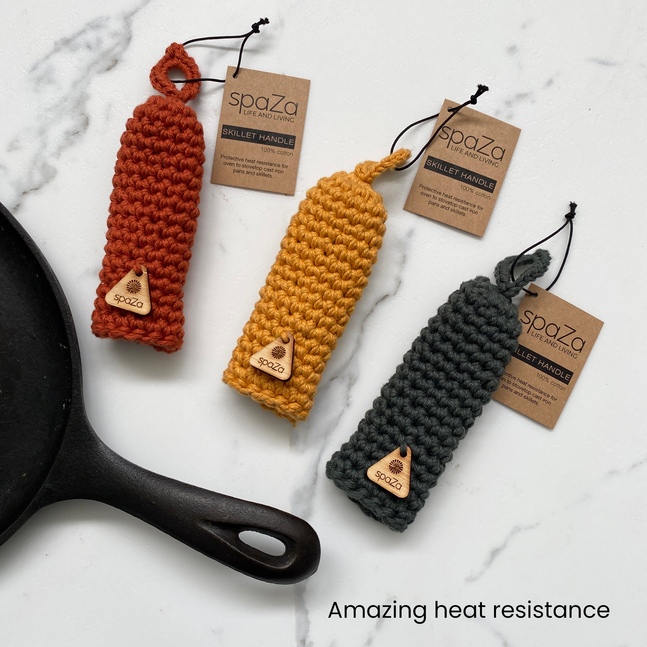 Skillet Handle Covers 3-Pack Golds | heat resistance for skillets